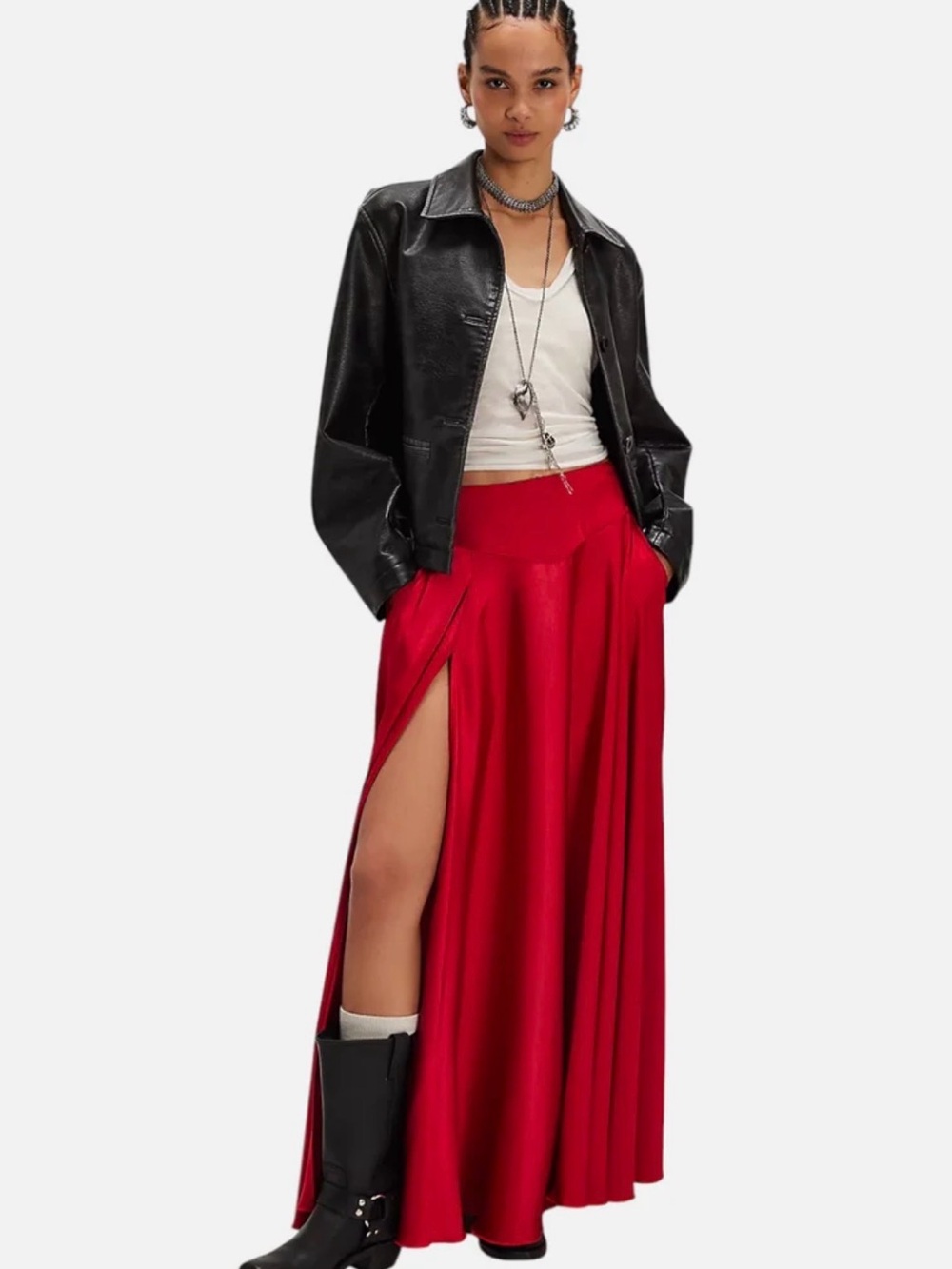Free People Chilco Maxi Skirt - Salsa Red, Size 4, NWT, never worn